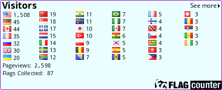 http://s10.flagcounter.com/count/T4Q9/bg_EBFEFF/txt_000000/border_9602CC/columns_6/maxflags_40/viewers_0/labels_0/pageviews_1/flags_1/